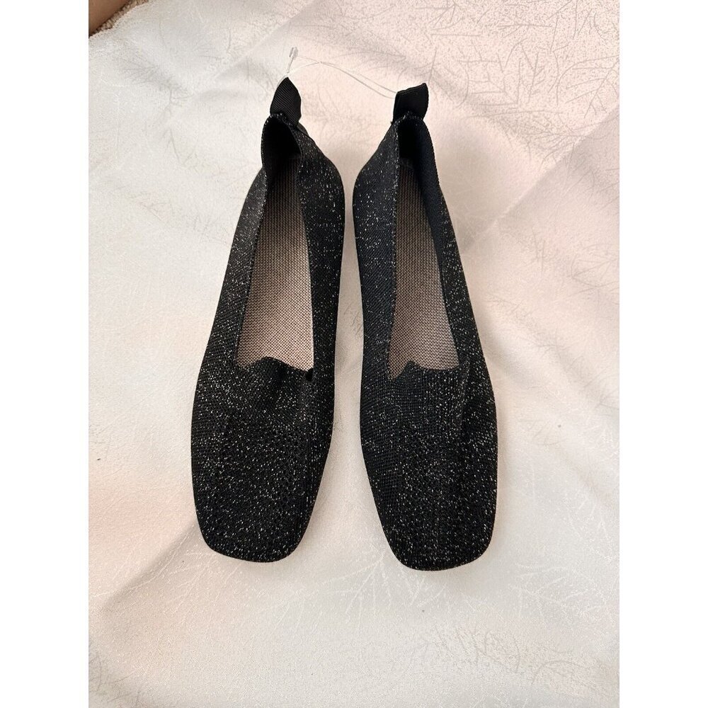 Women’s Sparkle Knit Ballet Flat‎  Size 9 Black Gothic Easy Classic Comfort